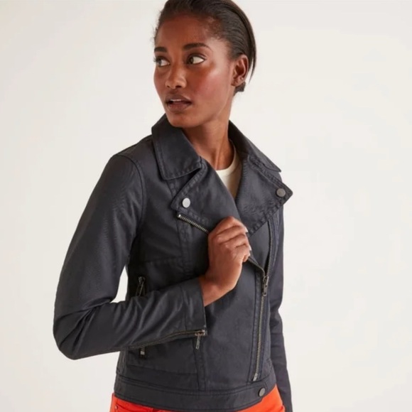 Boden Jackets & Blazers - Boden Wren Waxed Biker Jacket Women’s Size 4 Black Cotton